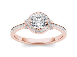 Authenticity Guarantee 
Solid 14K Rose Gold 0.75 Ct Natural Diamond Halo Enga... - £1,412.80 GBP
