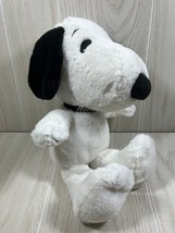 Snoopy Peanuts MetLife 14&quot; collar plush stuffed animal soft toy black white - £7.88 GBP