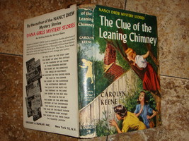 Nancy Drew 26 The Clue of the Leaning Chimney hcdj 1959D-25 blue endpapers Keene - £12.63 GBP