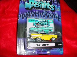 Muscle Machines '57 Chevy Yellow 01-68 Free Usa Shipping - £8.85 GBP