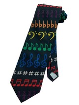Ralph Marlin Vintage Mens Music Notes Clefs Symbols Colorful Teacher Necktie - - £13.41 GBP