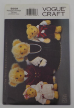 Vogue Patterns #8959 The Vogue Bear Family Album Wardrobe 4 Outfits Uncut 1994 - $9.99