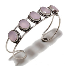 Rose Quartz Oval Shape Handmade Fashion Ethnic Jewelry Bangle Adjustable... - £4.67 GBP