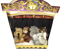 Family Puppet Theater Hand Puppets Zoo Animals with Stage by Restoration... - £102.76 GBP