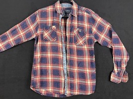 Company Eighty One Men’s Plaid Soft Flannel Button Up Size M Red/Blue Grunge Y2K - £12.54 GBP