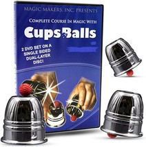 Cups And Balls ALUMINIUM plus FREE 2 DVD set Classic Close Up Magic Trick course - £20.01 GBP