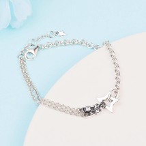 2022 Winter Collection Shooting Star Double Chain Bracelet 925 Sterling Silver  - £19.55 GBP