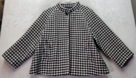 Banana Republic Blazer Jacket Womens Medium Black White Tweed Wool Button Front - £24.59 GBP