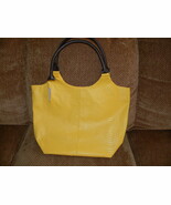 NEIMAN MARCUS YELLOW SNAKE SKIN LIKE SHOPPER/TOTE BAG - $28.04