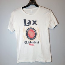 Oktoberfest Womens Shirt Medium White Short Sleeve La Crosse Wisconsin LAX - £11.16 GBP