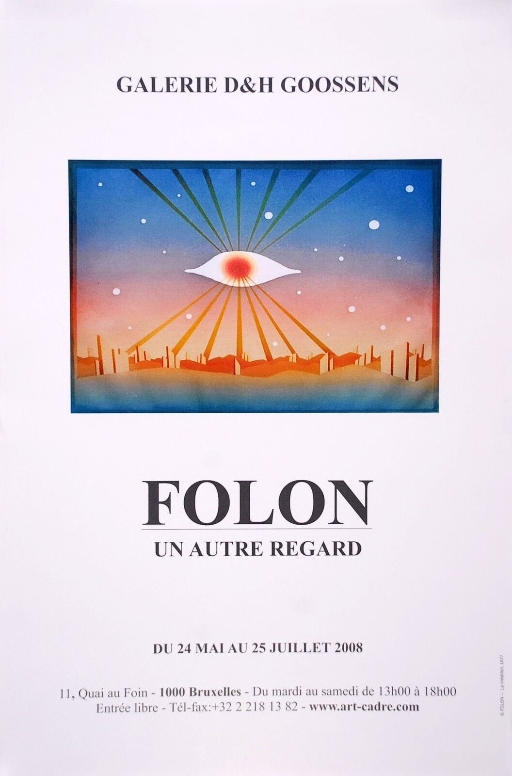 Jean-Michel FOLON Vintage Poster Exposition Folon &quot;UN AUTRE REGARD&quot; 2008 - $14.00