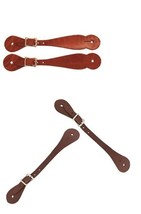 Western Spur Straps Shaped Brown Leather Roping Reining Show - Mens or L... - £9.43 GBP