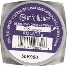 L'oreal Paris Cosmetics - Infallible Eye Shadow 24 Hr # 758 Purple Priority - $4.99