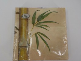 Ideal Home Range Paper Napkins Bamboo Cane &amp; Leaf 20 Ct 3 PLY13X13&quot; Lunch Meal - £10.29 GBP