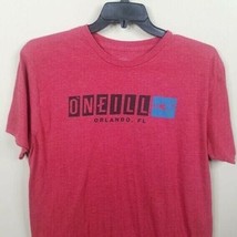 O'Neill Mens Logo T Shirt Size Large Red Orlando Florida Heather Short Sleeve - $9.89