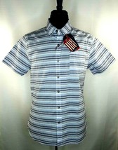 Thread Cloth Mens Medium NWT Short Sleeve Dress Casual Shirt Blue White ... - $28.21