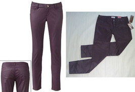 MUDD Skinny Stretch Jeggings-Egyptian Red Maroon Wine-Coated Leather Loo... - $25.71