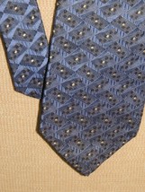 Robert Talbott Best of Class Neck Tie/Necktie Silk blue geometric 57&quot;x3.75&quot; - $17.09