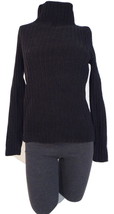 Lauren Ralph Lauren Black Chunky Wide Rib Mock Neck Sweater Womens NWT - £98.44 GBP