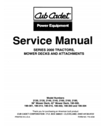 Cub Cadet Series 2000 Tractors, Mower Decks, and Attachments Manual 4G U... - $26.48 CAD