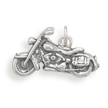 Solid 925 Sterling Silver Motorcycle Charm - $22.95
