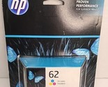 3 HP 62 Tri-Color Original Printer Ink Cartridge Exp 7/2023 08/2024 02/2... - $31.63