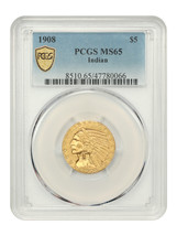 1908 $5 Indian PCGS MS65 - $12,222.00