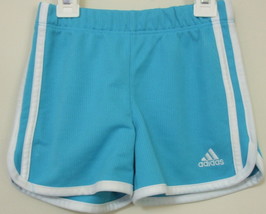 Girls Adidas Aqua with White Trim Polyester Shorts Size 4 - £3.91 GBP