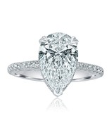 IGI Certified Pear Cut 3.03 CT F VVS2 Lab Grown Diamond Ring 18k White Gold - $5,412.30