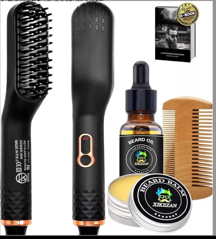 xikezan upgraded 3-in-1 Hair includ Straightening Brush, Beard Balm, Bea... - $19.79