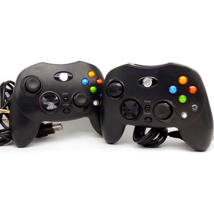 2 Xbox Pelican Wired Controllers Black PL-2057 Cleaned Tested Great Cond - $27.60