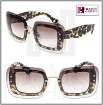 Miu Miu Reveal Shield Sunglasses MU02RS Transparent Green Brown Havana 02R - £193.39 GBP