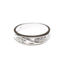 Pure 925 Sterling Silver White CZ Men's finger ring - £15.17 GBP