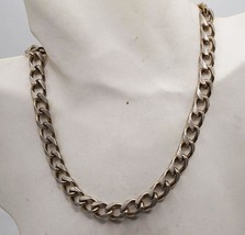 Lourd Lien Chaîne Collier Argent Ton - $36.56