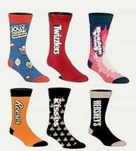 Hershey&#39;s~Twizzlers~Reeses~Kisses~6 Pair CREW SOCKS~Men&#39;s SIZE 8-12~Boy&#39;s Gift - £20.28 GBP