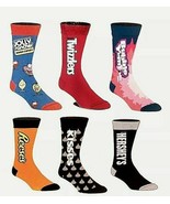 Hershey&#39;s~Twizzlers~Reeses~Kisses~6 Pair CREW SOCKS~Men&#39;s SIZE 8-12~Boy&#39;... - $25.97