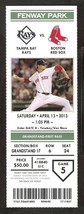 Boston Red Sox Tampa Bay Rays 2013 Ticket David Ross HR Victorino Ellsbury - £3.08 GBP