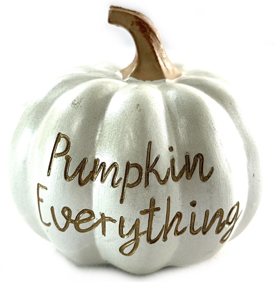 Pumpkin Everything White Harvest Pumpkin Table Decor 4&quot; Fall Decor - $4.48
