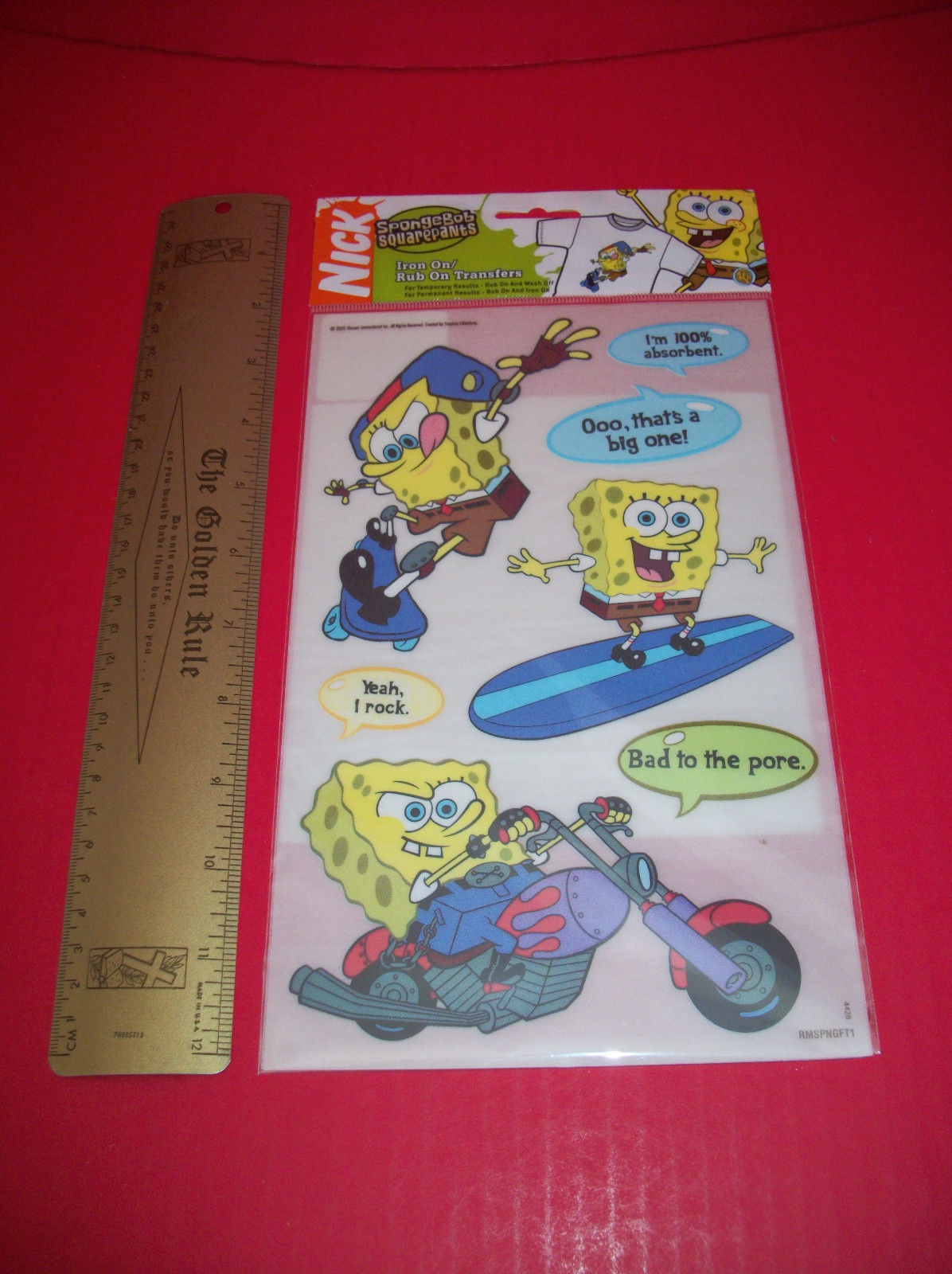SpongeBob Craft Nick Sponge Bob Rub Iron On Transfers Nickelodeon Animation Art - £11.25 GBP