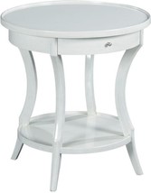 Side Table Woodbridge Stacey Circular Apron Rails Curvaceous Legs Round Molded - £1,366.09 GBP