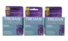 Trojan Ultra Thin Ultra Sensitivity Lubricated Latex Condoms  3pc Pack of 3 - £11.86 GBP