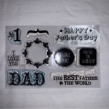 Father’s Day Dad Best in the World #1 Stamp Set Photopolymer 9 Crafting Cards - £16.40 GBP