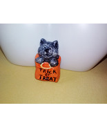 Vintage Cute Kitty Cat Halloween Trick or Treat Bag OOAK Handmade Hand Painted P - $15.00