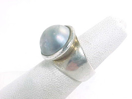 Freshwater Pearl Vintage Ring In Sterling Silver   Big And Bold   Size 6 - £70.18 GBP