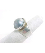 Freshwater PEARL Vintage RING in STERLING Silver - BIG and BOLD - Size 6 - $88.00