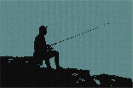 Pepita Needlepoint kit: Fishing Silhouette, 12&quot; x 8&quot; - £67.47 GBP+