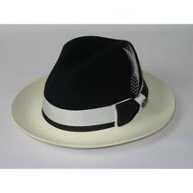 Mens Bruno Capelo Dress Hat Australian Wool Fedora Caesar CA350 Black Ivory new image 4