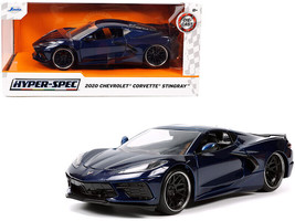 2020 Chevrolet Corvette Stingray C8 Dark Blue Metallic Hyper-Spec Series 1/24 Di - £30.62 GBP