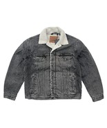 Levis Mens L Grey Stonewash Vintage Relaxed Fit Denim Jean Sherpa Trucker Jacket - $84.55