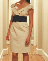 Nanette Lepore dress size 0 New ruffles cream tapestry fabric XS - £78.32 GBP